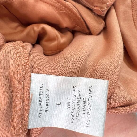 m.n.i. Los Angeles Top Skirt Set Womens Large Tan Mini Cropped New Babydoll - Picture 9 of 11